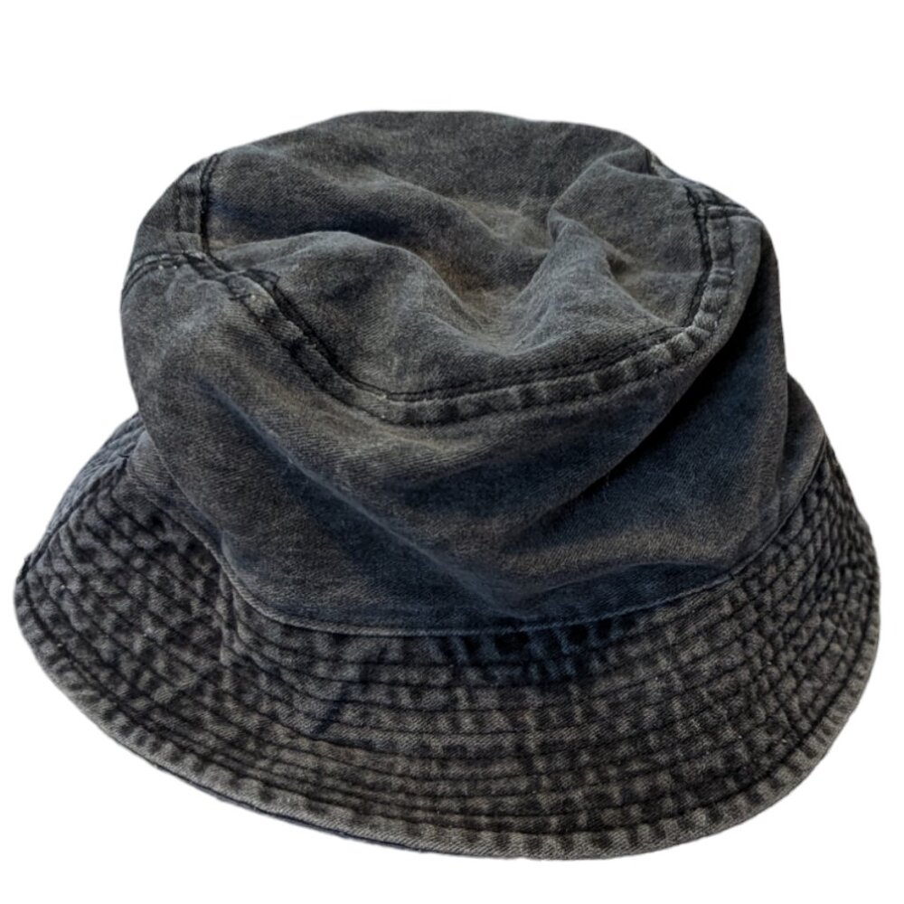 Bucket Hat Gray Denim Material 100% Cotton